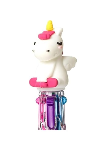 - Mini Tükenmez Kalem, 4 Renk, Mini Magic Rainbow, 2,3 x 10 Cm, Mürekkep 4 Renk, Yeşil, Açık Mavi, Mor, Pembe, Uç 1 Mm, Ergonomik Silikon Sap
