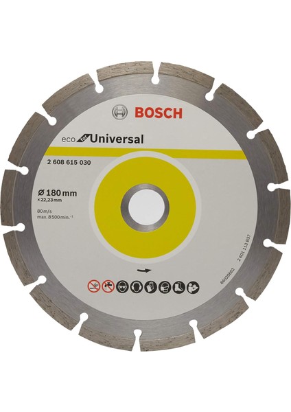 Professional Accessories Eco For Universal Segmanlı Elmas Kesme Diski 180 * 22,23 Mm-Kilit Somunlu Geniş Avuç Taşlama Makineleri Için