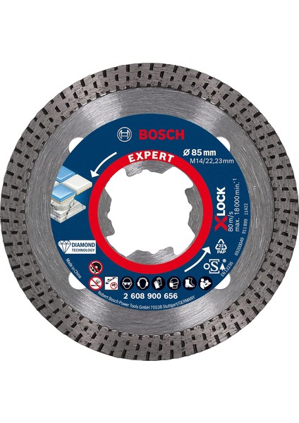 Professional 1x Expert Hardceramic X-Lock Elmas Kesme Diskleri (Sert Fayanslar, Sert Taş, Ø 85 Mm, Aksesuar Küçük Avuç Taşlama Makinesi)