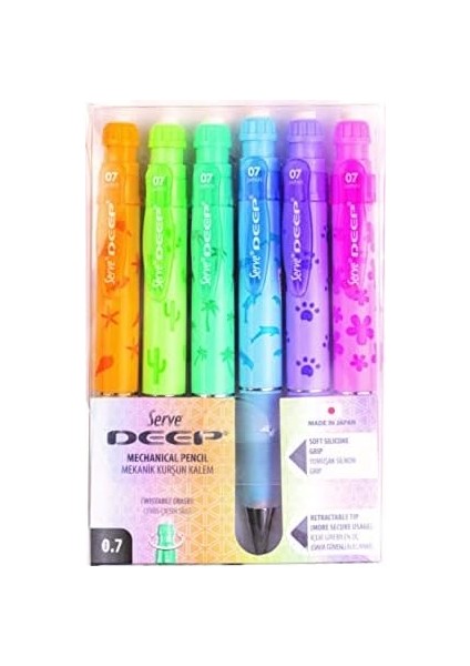 Deep Mekanik Kurşun Kalem Pastel Doğa Serisi 0.7 mm 6'lı Set fiyatları
