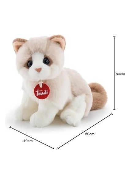 20872 Kedi Brad Pelüş, Beyaz/bej, 24 cm