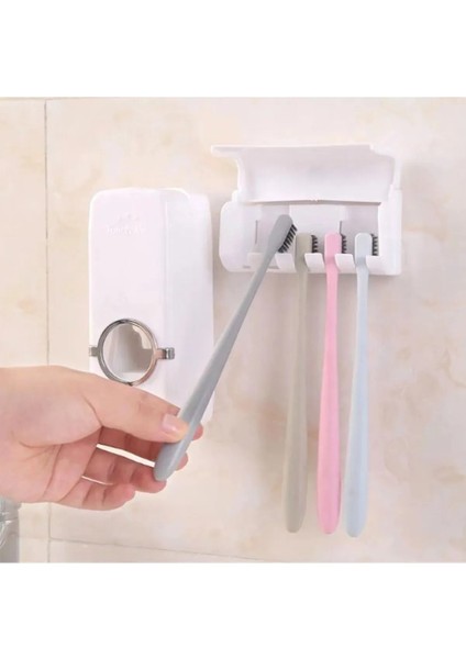 5'li Diş Macunu Sıkacağı ve 5’li Diş Fırçalığı Macun Sıkma Aparatı