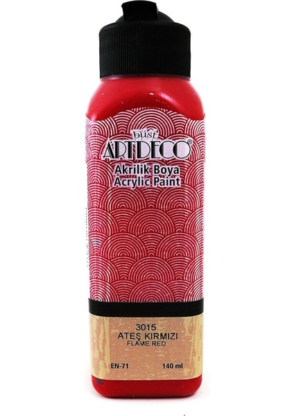 Akrilik Boya, 140ML, Ateş Kırmızı 3015