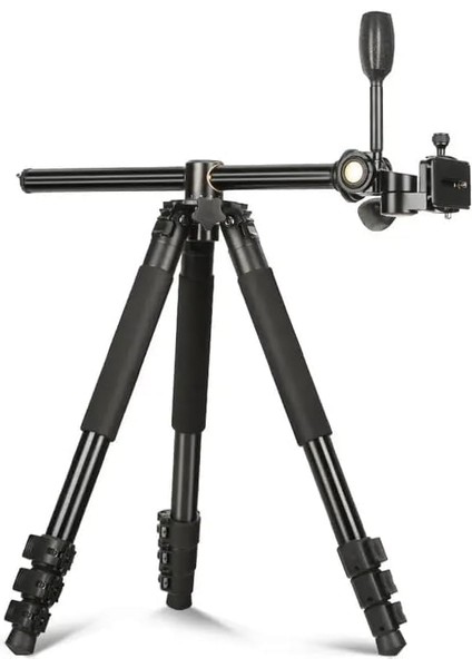 Menashop HT-T06 Profesyonel Tripod 190 cm Yatay Kullanım Çok Fonksiyonlu Panoramik Kafa 360 Derece Dönebilir Monopod