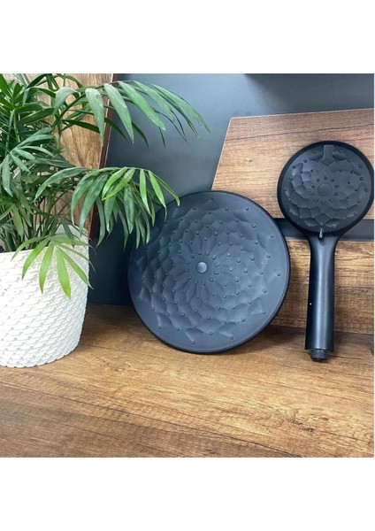 Bianco Model Ithal Ürün Yağmurlama Robot Tepe Duş Seti(İkili Set) (Siyah Set)