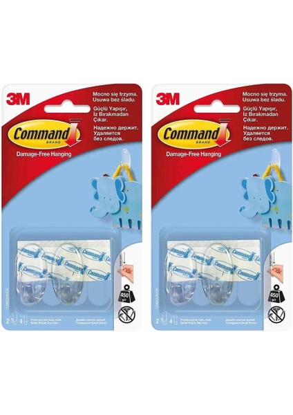 Menashop 17092CLR-CEE Küçük Boy Şeffaf Askı, 2x