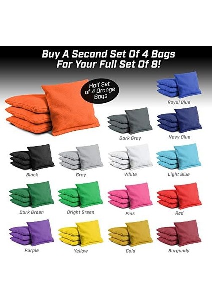 Cornhole Resmi Fasulye Torbası Oyun Torbaları, 4 Lü Set, Tüm Hava Koşullarına Uygun, Renkleri Karıştırın ve Eşleştirin modelleri