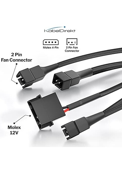 - 4 Pin Molex Fan Dağıtım Kablosu ((5,25 Inç) 12 V - 3 x 3 Pin Fiş 2 Kutuplu, 20-20-20 Cm) modelleri
