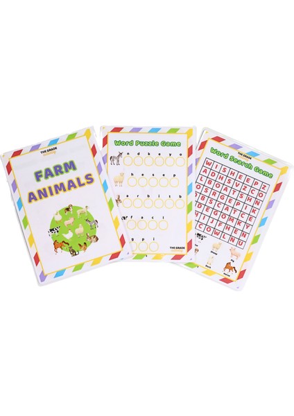 Yaz-Sil.ingilizce Çiftlik Hayvanlarını Öğreniyorum.eğitici Set,aktivite Set.ingilizce Etkinlik Set. modelleri