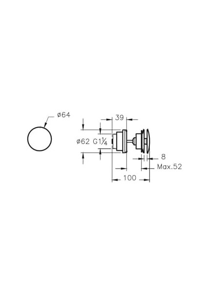 Origin A45149 Yuvarlak Lavabo Süzgeci, Universal, Basmalı, Krom