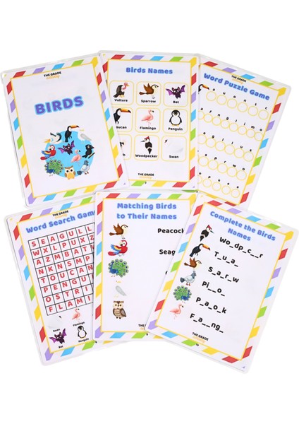 Yaz-Sil.kuşları Öğreniyorum.ingilizce Eğitici Set.eğitici Set,aktivite Set.ingilizce Etkinlik Seti. fırsatları