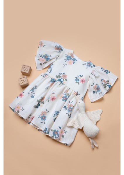 Çiçekli Retro Bayramlık Elbise