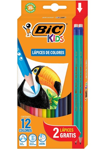 Kids Evolution Kuru Boya Kalemi, 12'li Kutu, Kıymık Oluşturmaz, Çiğnemeye Karşı Dayanıklı, Kolay Açılır