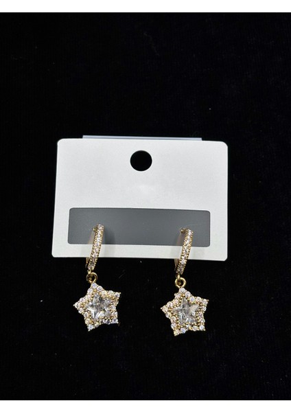Xupıng Jewelry Yıldız Taşlı Altın Kaplama Sallantılı Küpe fiyatları