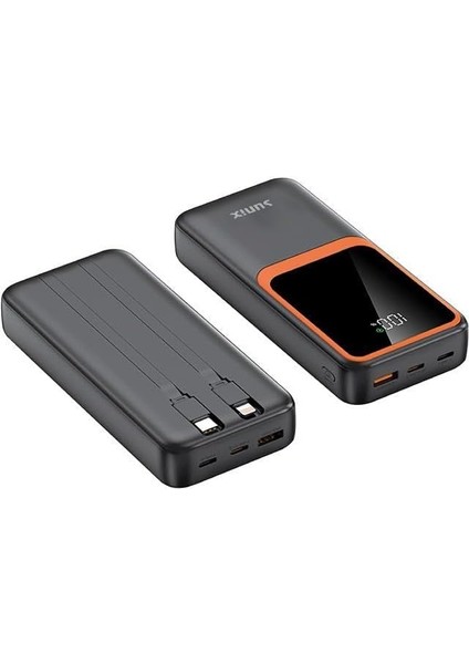 Menashop 20000 Mah Lightning Type-C Çıkışlı Dijital Göstergeli Powerbank Siyah Pb-70