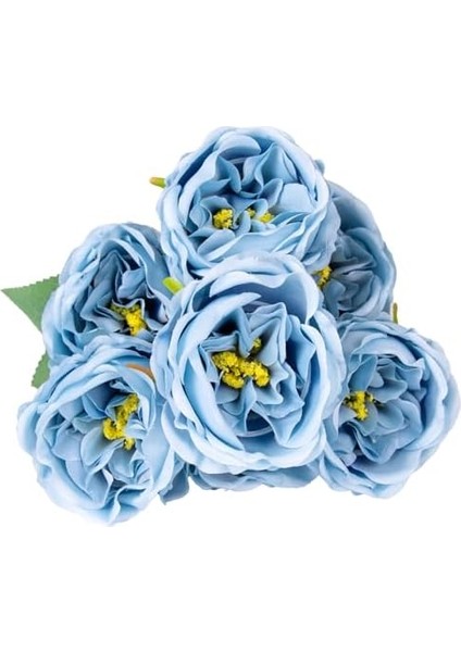 Menashop Yapay Çiçek Şakayık Buket 7 Dal Mavi 41 cm .