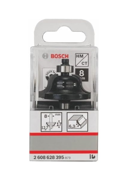 2 608 Aksesuarı 628 395 Profil Freze B 8 Mm, R1 6,3 Mm, B 12,7 Mm, L 17,4 Mm, G 61 mm