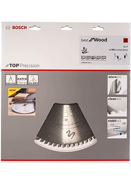 Professional Accessories 2608642103 Dairesel Testere Bıçağı, Ahşap Için En Iyisi, 305 x 30 x 2,3 Mm, Z72WZ