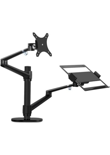 Menashop STD7090B 10"-27" Notebook Stand ve Amortisörsüz Vesa Monitör Tutucu Kol Siyah