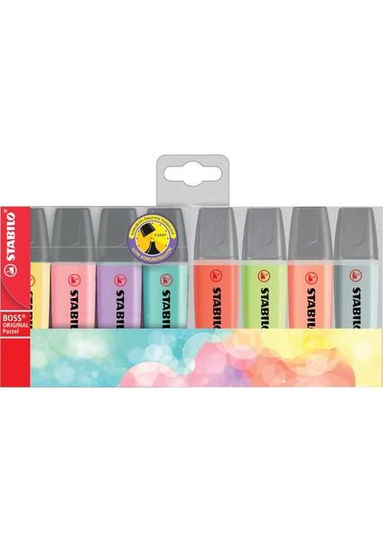 Pastel - Fosforlu Kalem - 8'li Paket - Çeşitli Renkler