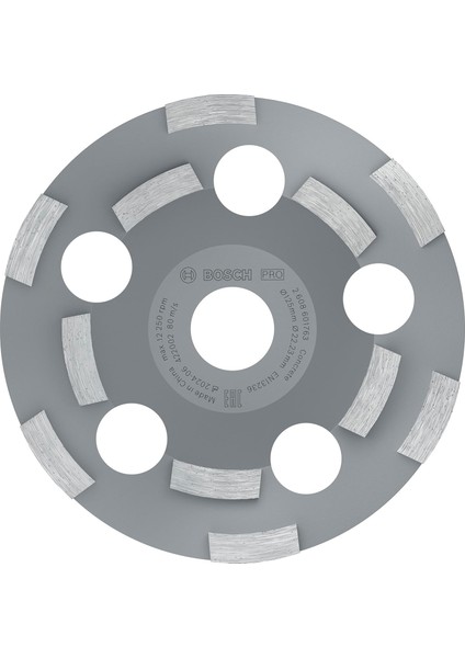 Professional Elmas Çanak Diski Expert For Abrasive, 50 G/mm, 125 x 22,23 x 4,5 Mm, 2608602553