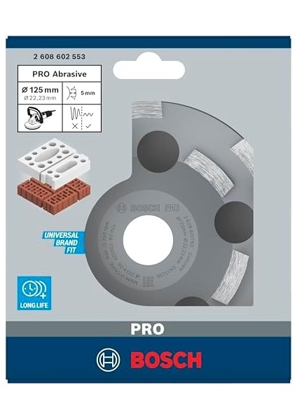 Professional Elmas Çanak Diski Expert For Abrasive, 50 G/mm, 125 x 22,23 x 4,5 Mm, 2608602553