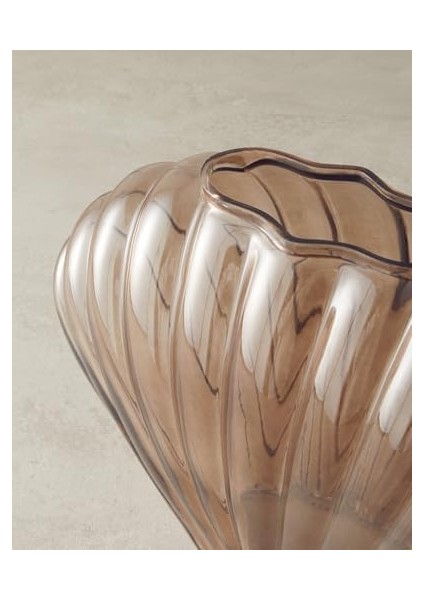 Menashop Home Shell Cam Vazo Kahverengi