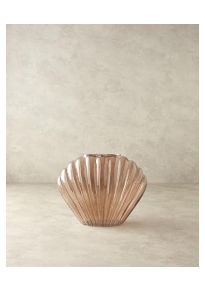 Menashop Home Shell Cam Vazo Kahverengi