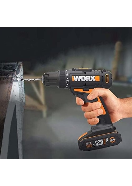 WX100 20V/2.0AH Li-On Tek Akülü Profesyonel Şarjlı Matkap