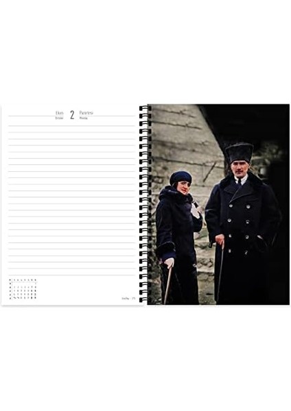 17x24 Cm - Başkomutan, Spiralli Ajanda Atatürk Günlük Color 2023 Yeni fiyatları