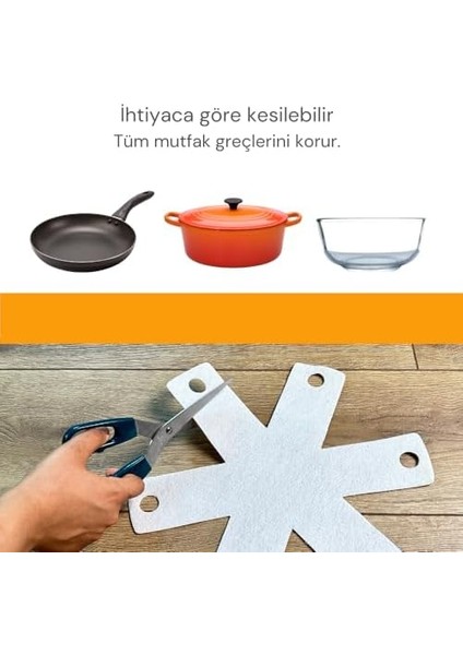 12 Adet Tencere Tava Koruyucu Düzenleyici Çizilme Önleyici Set Beyaz