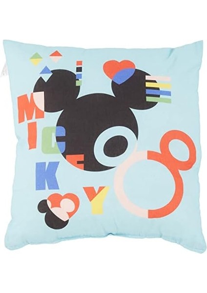 Menashop Mickey Funny Lisanslı Karakter BASKILI%100 Pamuk Kırlent, Çok Renkli, 40X40 cm