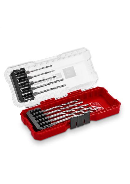 Orijinal S-Case 10 Parça Metal Matkap Ucu Seti (Hss 4241 Çelikten Yapılmış, E 6.3 Sap, 135° Bölünmüş Nokta Uç, Rulo Halinde Haddelenmiş N Tipi Spiral, Saklama Kutusu Dahil)