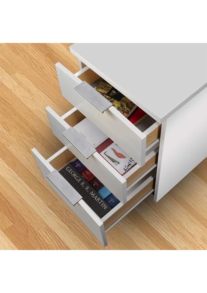 Spring Dolap Kulpları Mutfak Dolap Donanımı Alüminyum Alaşımlı Dolap Kenar Kulpu Parmak Kulpu 96MM Arası, 4'lü Paket, Gümüş