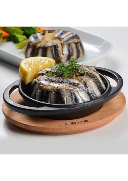 Pişirme Kabı Lv Eco Y Tv 12 K4 Yuvarlak Tabak Çanak ve Tabak, Ahşap, Çap 12 Cm, Dökme Demir, Siyah