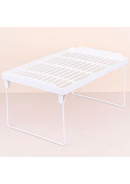 Menashop Metal Ayaklı Mutfak Veya Banyo Rafı, Tezgah Üstü Organizer, Dolap Içi Raf Düzenleyici, Metal Ayak, Plastik Raf (Plastik Büyük)
