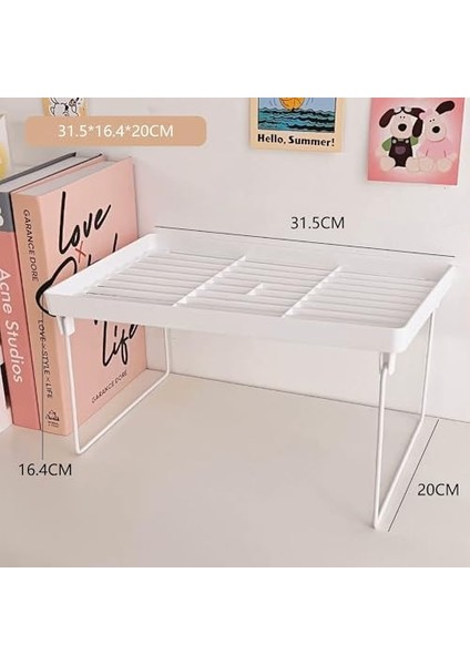 Menashop Metal Ayaklı Mutfak Veya Banyo Rafı, Tezgah Üstü Organizer, Dolap Içi Raf Düzenleyici, Metal Ayak, Plastik Raf (Plastik Büyük) fiyatları