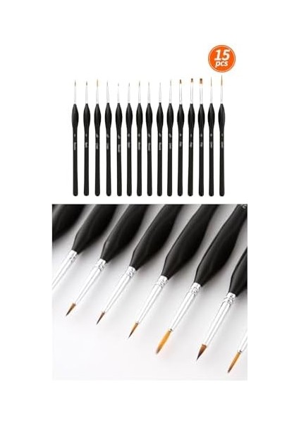 15 Parça Detay Boya Fırça Seti Akrilik Sulu Boya Yağlı Boya Için Uygun Silindir Çantalı fiyatları