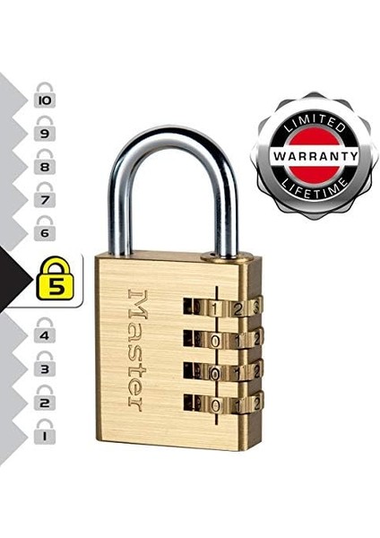 Lock - 604EURD - Şifreli Kilit Pirinç Finish 40 mm