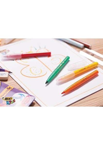 Kids Visaquarelle Fırça Uçlu Boya Kalemi 10 Renk, Fırça Başlı Esnek ve Yumuşak Uç, Yıkanabilir Su Bazlı Boya