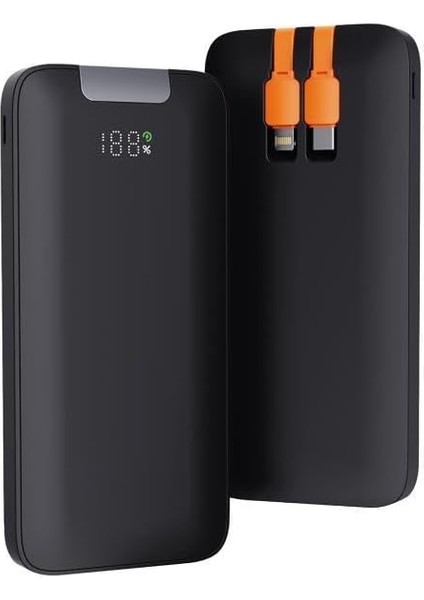 Menashop 10000 Mah 22.5W Hızlı Şarj Kendinden Kablolu Powerbank Pb-55