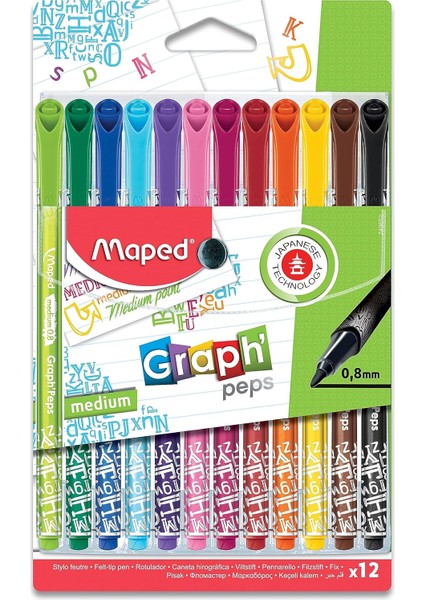 749652 Felt Tıp 12 Renk Keçeli Kalem