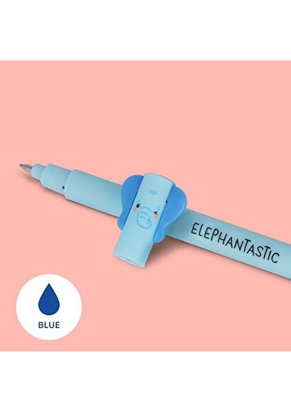 - Silinebilir Jel Kalem, Folyo Kullanmadan Mürekkebi Çıkarmak Için Uçta Küre - Termosensible Mavi Mürekkep, Uç Çapı 0,7 mm - Fil Teması, EP0018