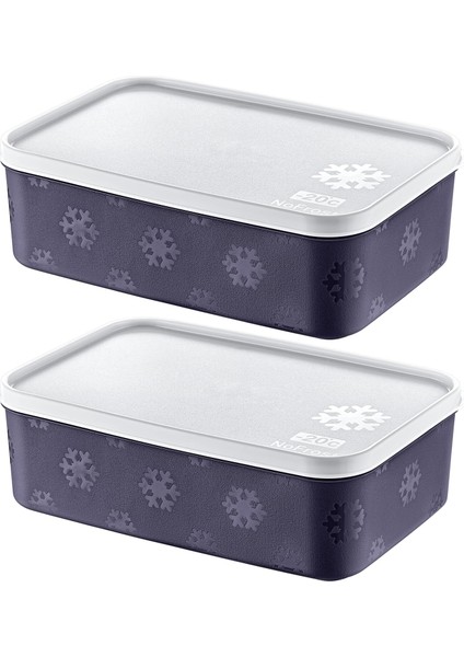 2'li Set No Frost Saklama Kabı Lacivert 1600 ml