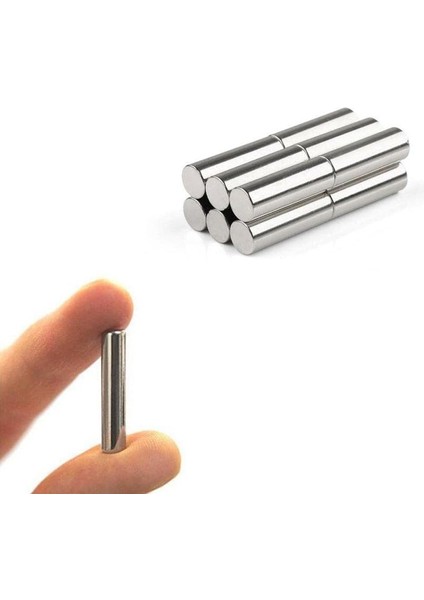 Menashop Magneteksan Ø5X25 mm Neodyum Silindir Mıknatıs (10 Adet)