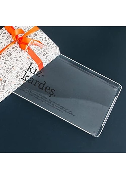 Kız Kardeş Kelime Anlamlı Hediye Akrilik Tepsi - 22 x 40 cm - Suya Dayanıklı Tasarım