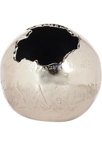 Menashop Crack Nıkel Yuvarlak Küçük Vazo 20 cm