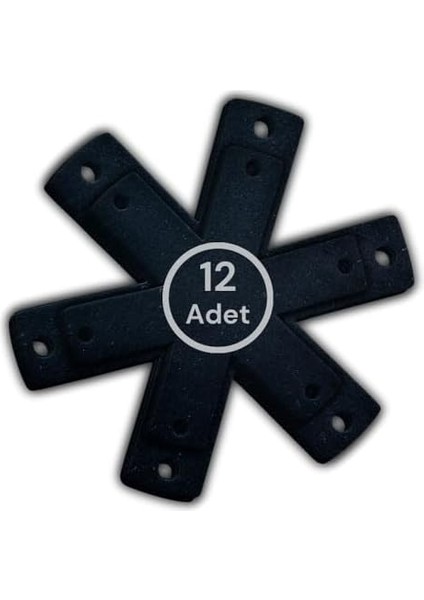 12 Adet Tencere Tava Koruyucu Düzenleyici Çizilme Önleyici Set Siyah