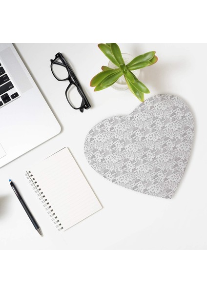 Menashop Çizimli Kalp Mouse Pad