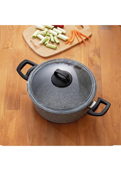Menashop Titanium Granit Derin Tencere 16 cm